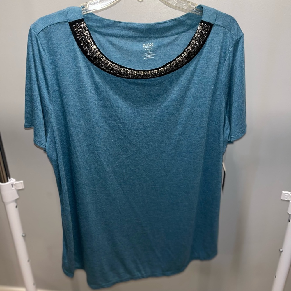 Teal Top with Black Accents
